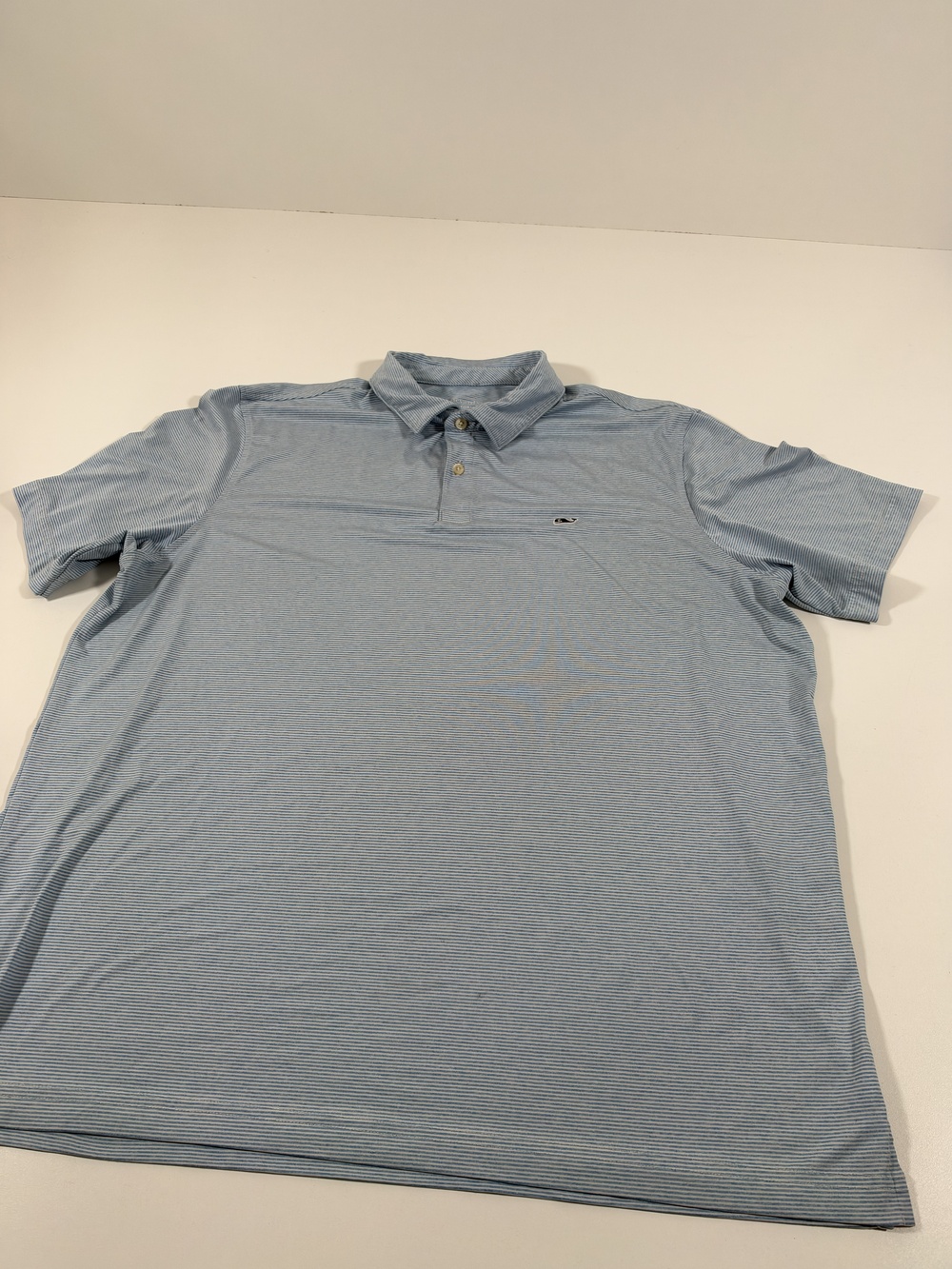 Vineyard Vines Performance Polo Shirt Mens XL Blue Striped Golf Stretch Jersey